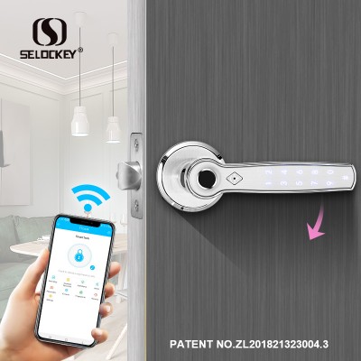 s1580 fingerprint password card lock smart fingerprint door handle lock for home