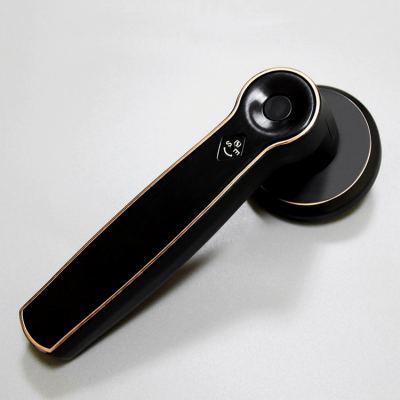 Hot sales smart finger print electronic key door handle with lock black silver bedroom door lock